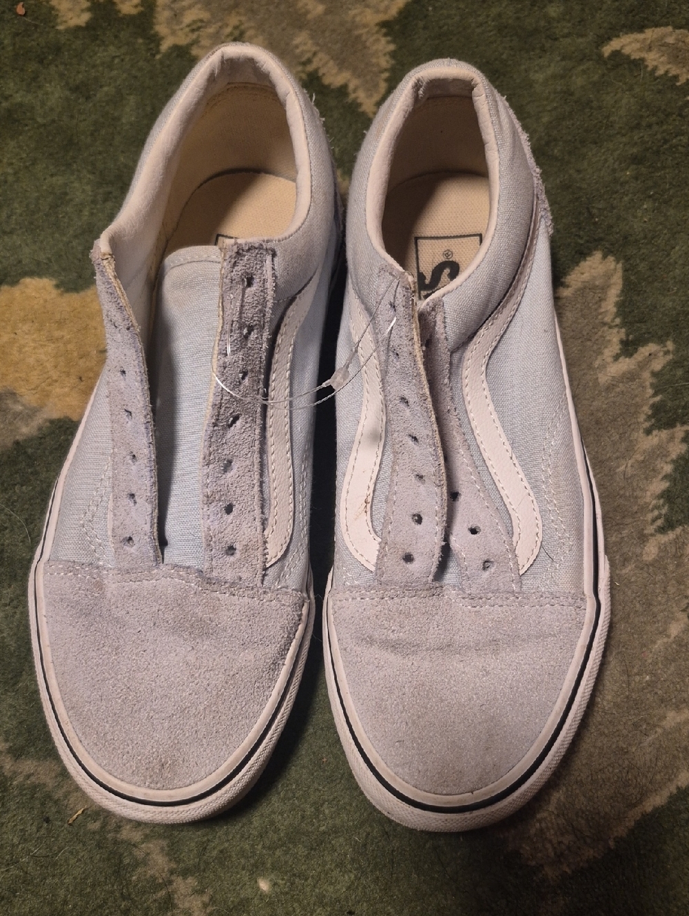 Vans Light Gray and White Old Skool Sneakers